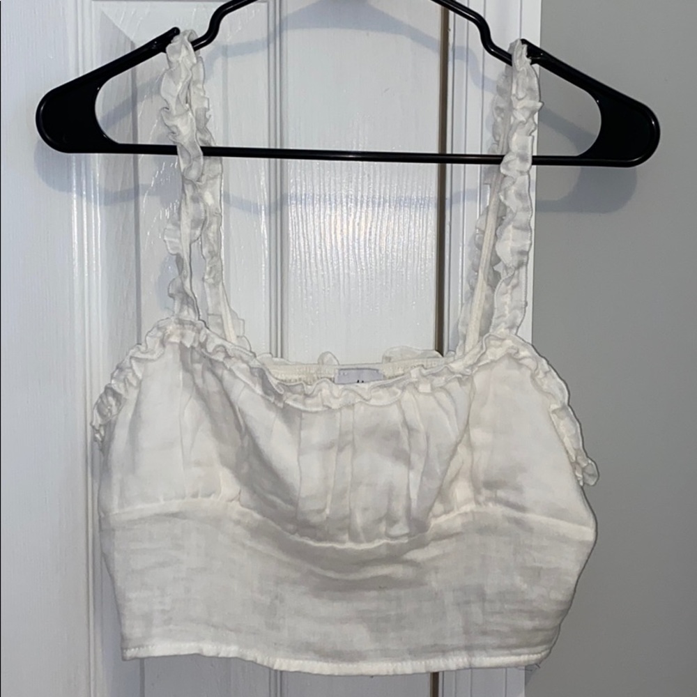 Princess Polly ruffles white crop top!!!!